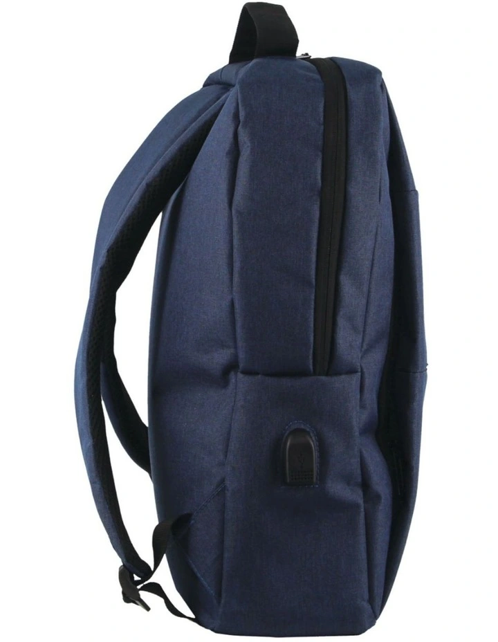 Travel & Business Backpack with Built-in USB Port in Navy