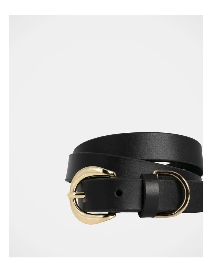 Phoebe Leather Belt in Black
