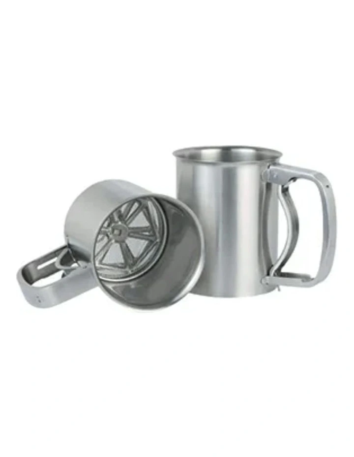 Premium Stainless Steel Flour Sifter 3 Cup in Silver