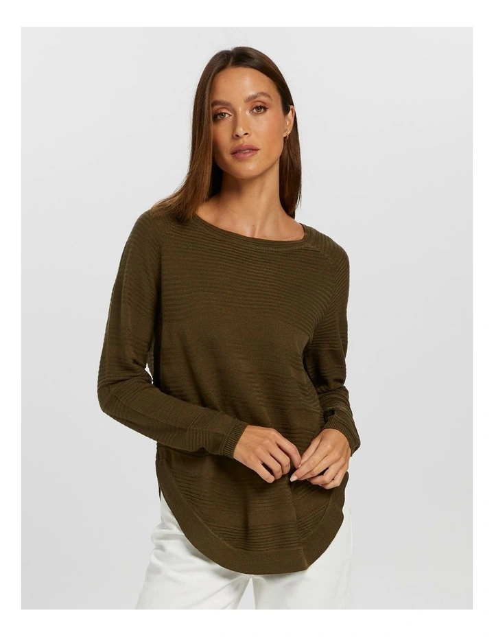 Caviar Knit Jumper in Dark Olive