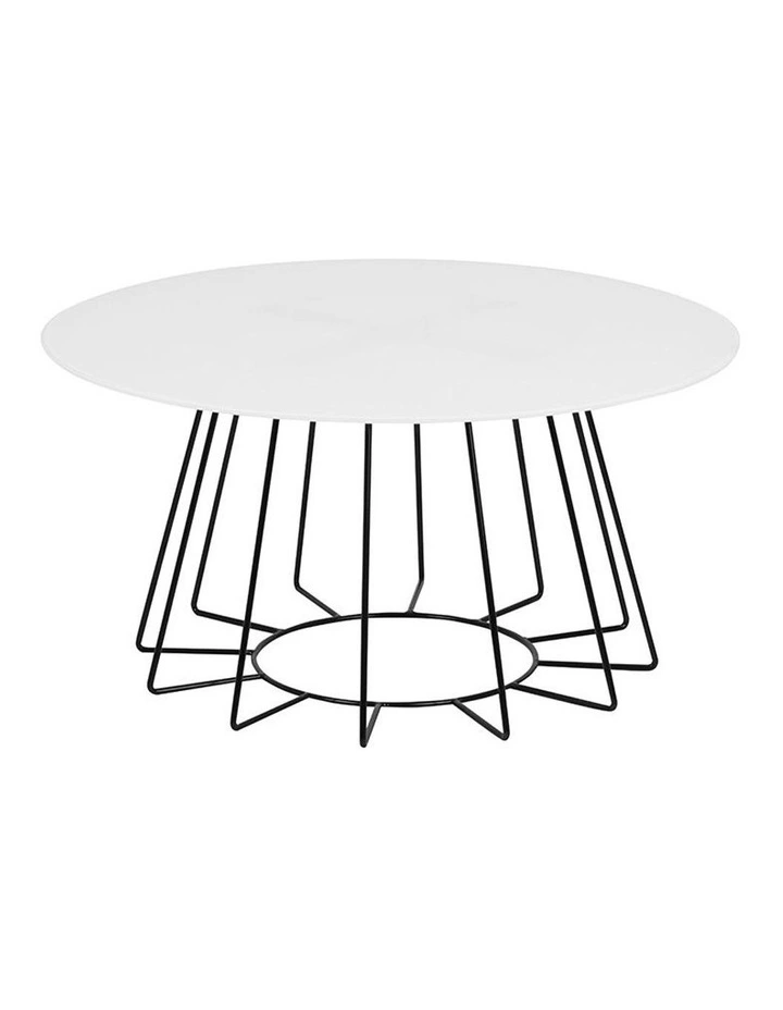 Cyrus Glass Coffee Table 80cm White & Black