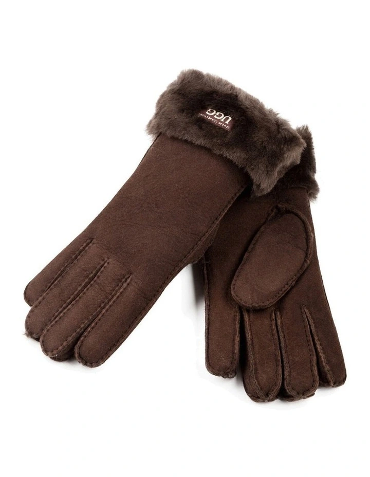 Ugg Turn Cuff Glove in Chocolate