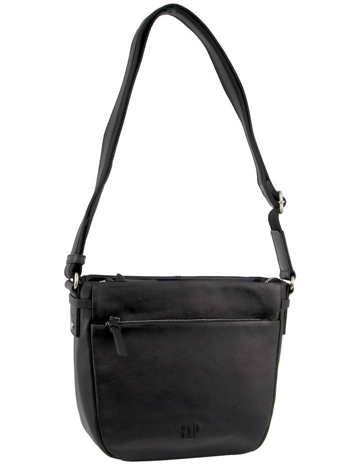 Leather Cross-Body Handbag in Black