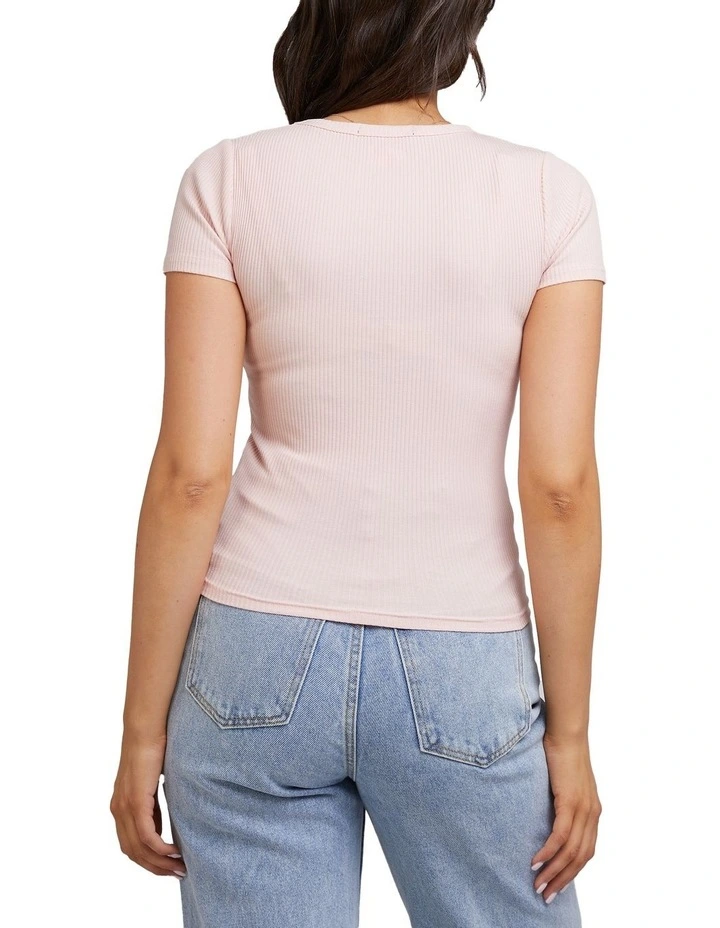 Eve Rib Baby Tee in Pink