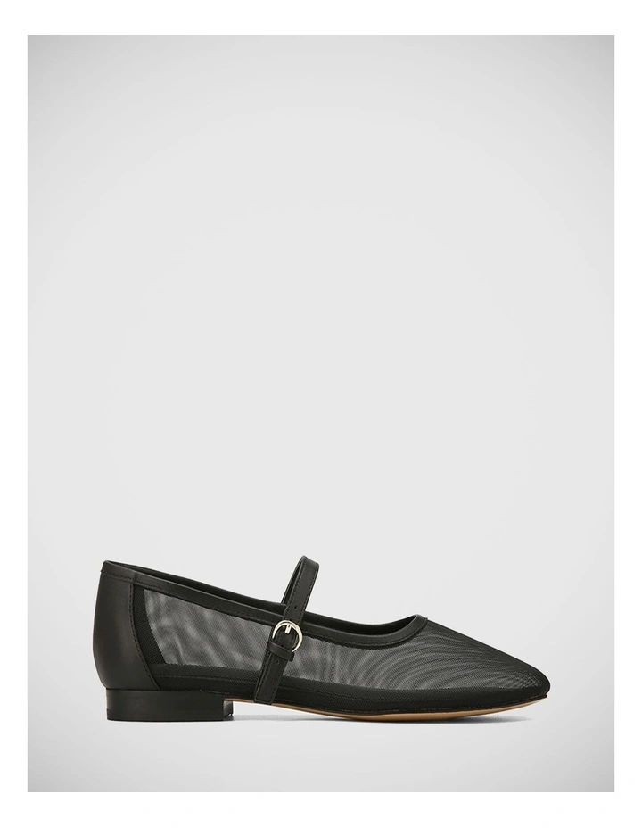 Alora Mesh Textile Flat in Black