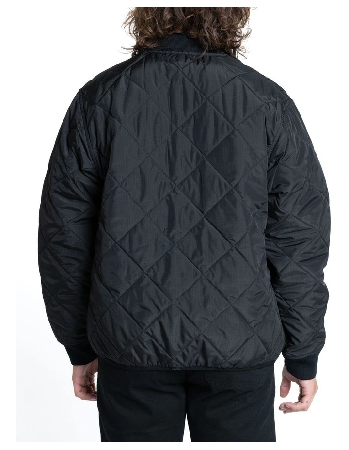 Minimal Quilt Work Jacket in Black