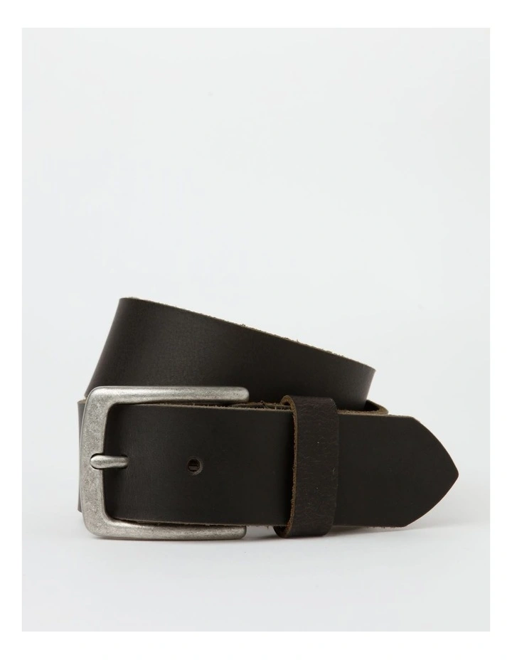 Casual Leather Jean Belt in Black