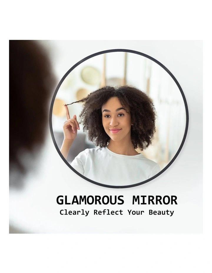 Round Aluminum Frame Wall Mirror 80cm in Black
