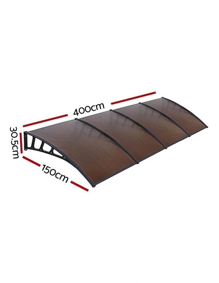 Window And Door Awning Outdoor Canopy in Brown