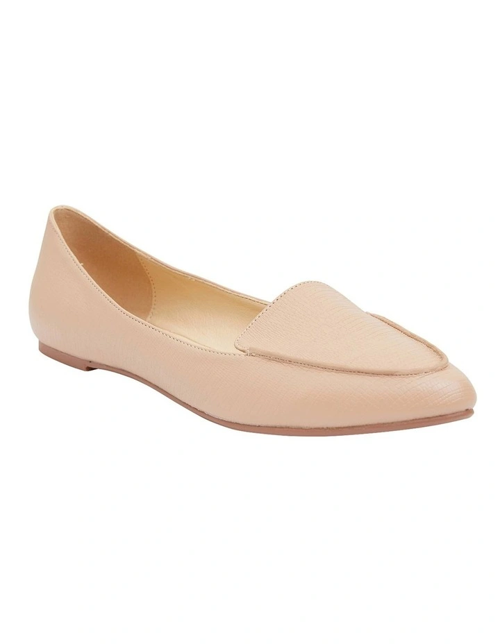 Reno Nude Lizard Flat Shoes