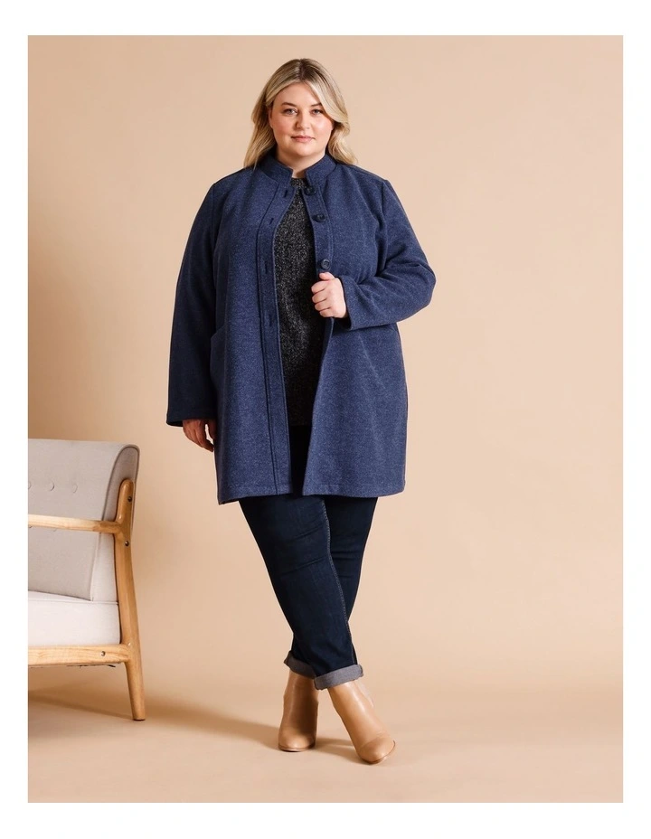 Unlined Jacket With Diagonal Pockets In Sapphire