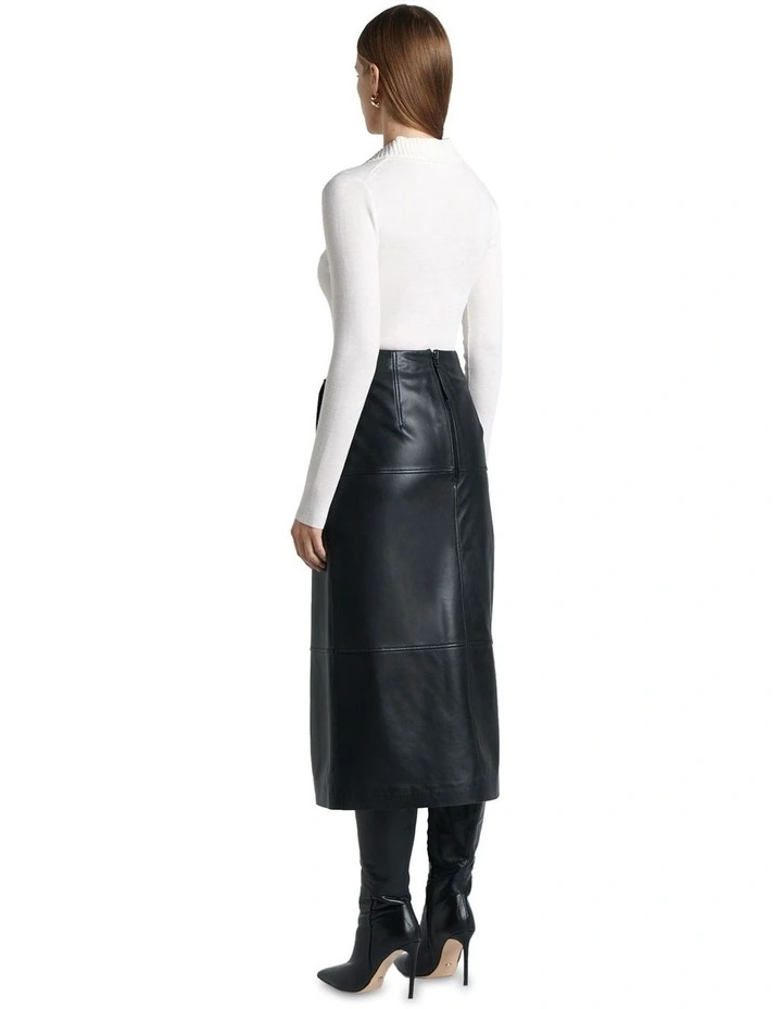 Merino Wool Polo Collar Knit Jumper in Cream