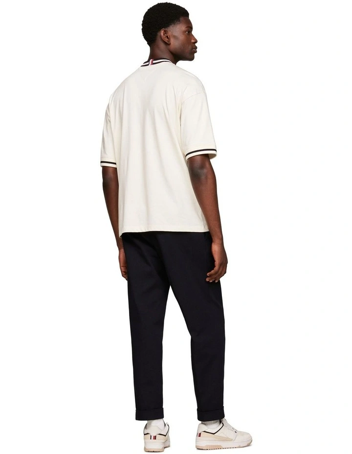Laurel Tipped Tee in Beige