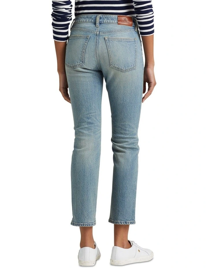 Mid-Rise Straight Ankle Jean in Blue