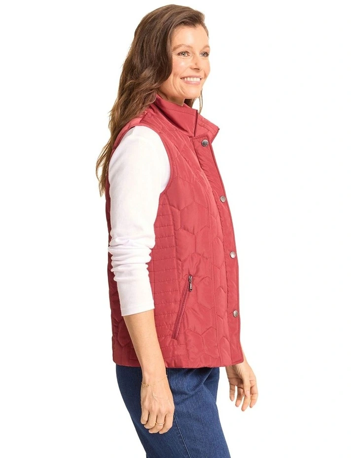 Empress Madden Quilt Vest in Red