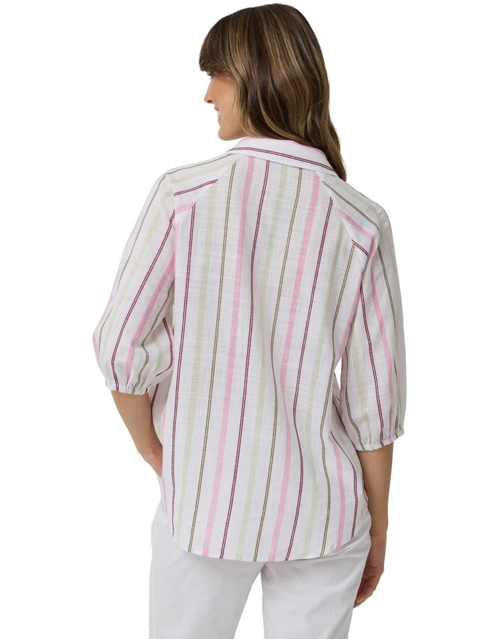 Broken Stripe Shirt in Rose Mix