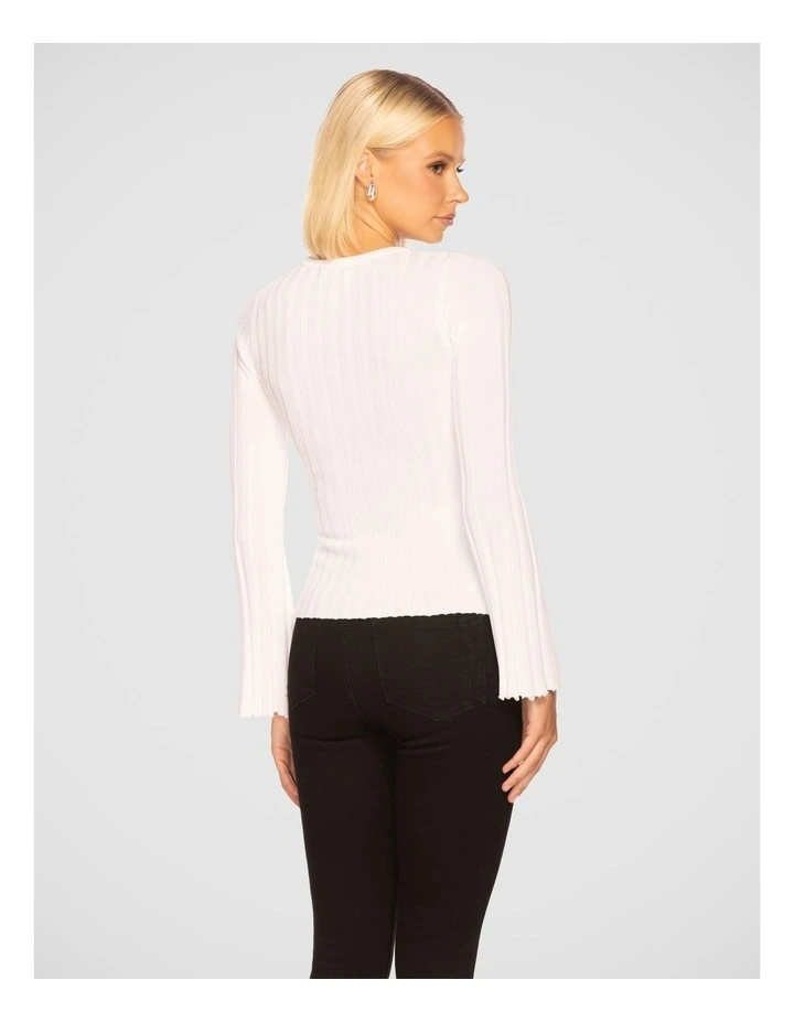 Lulu Long Sleeve Knit Top in White