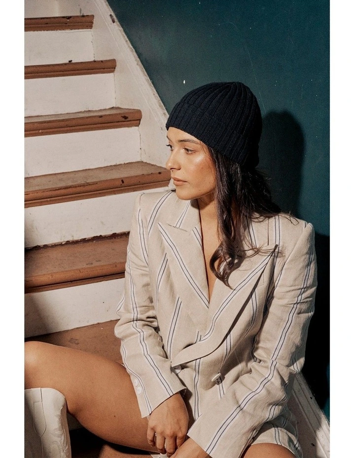 Tucker Merino Wool Beanie in Black