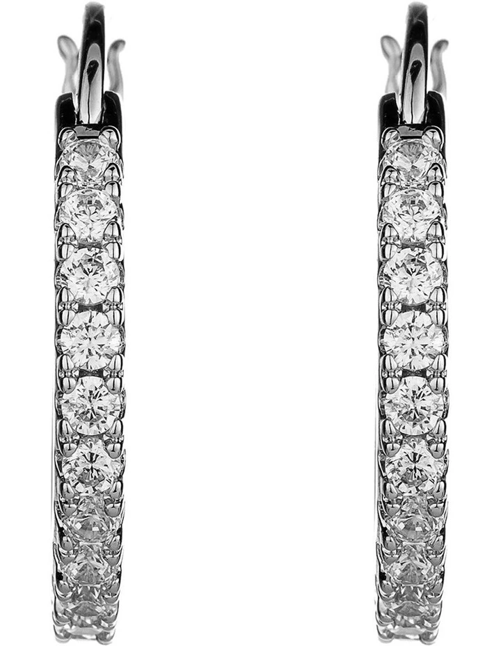 August Earring in Rhodium