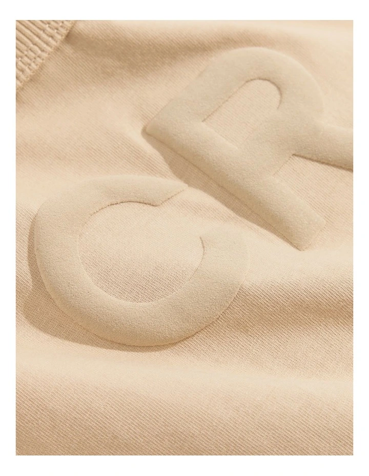 Australian Cotton Puff Logo T-shirt in Natural