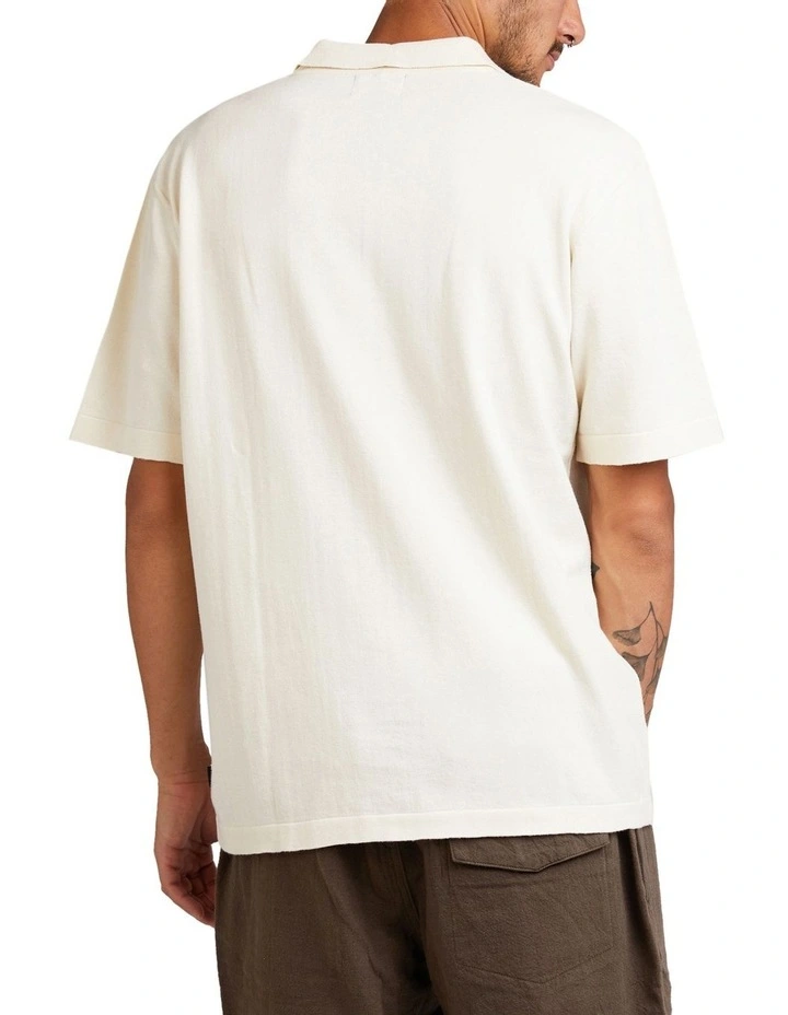 Knit Polo Shirt in Natural