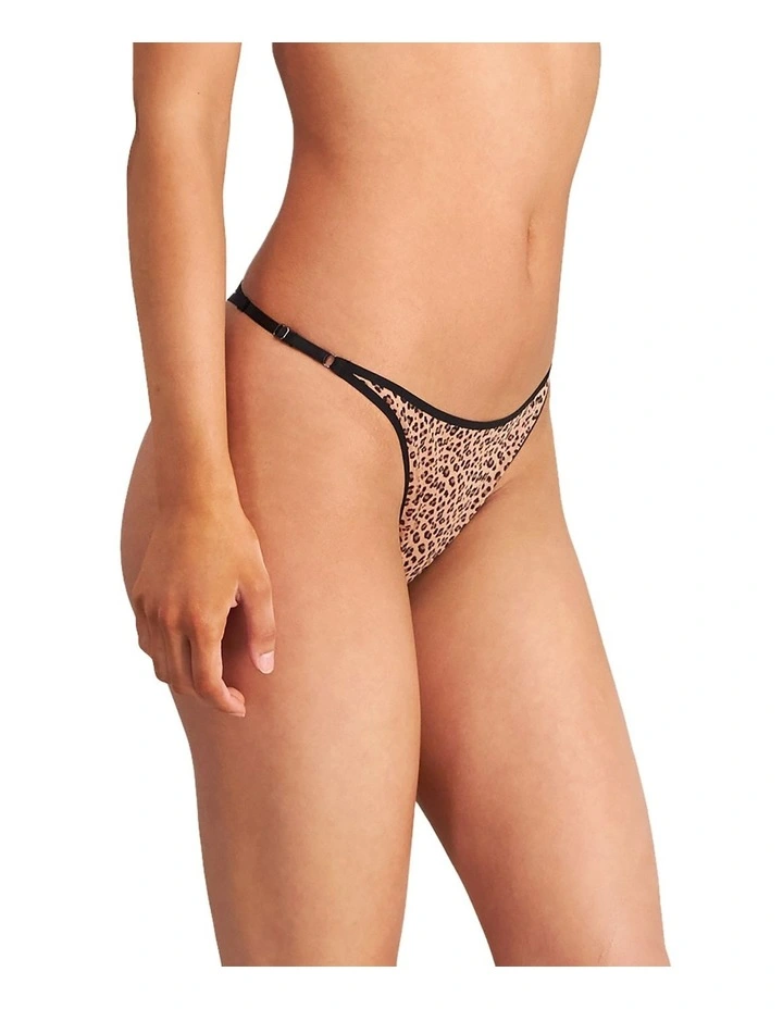 Impression Thong in Black Tuscany Leopard Print
