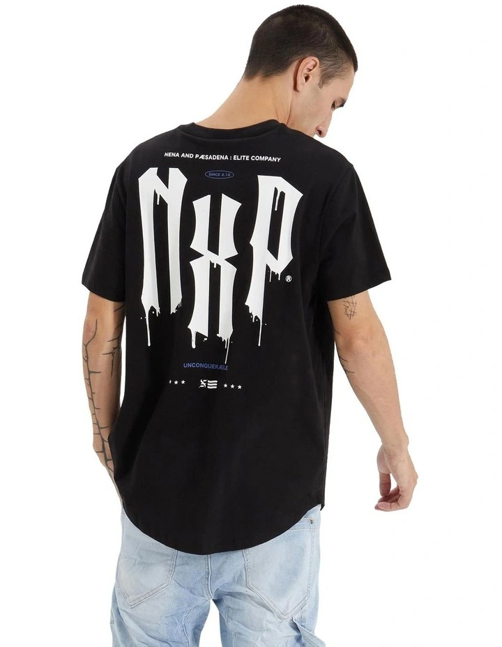 Tryley Dual Curved Tee in Jet Black