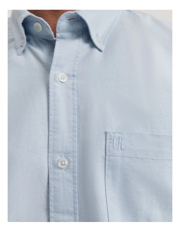 Regular Fit Organically Grown Cotton Oxford Shirt in Pale Blue