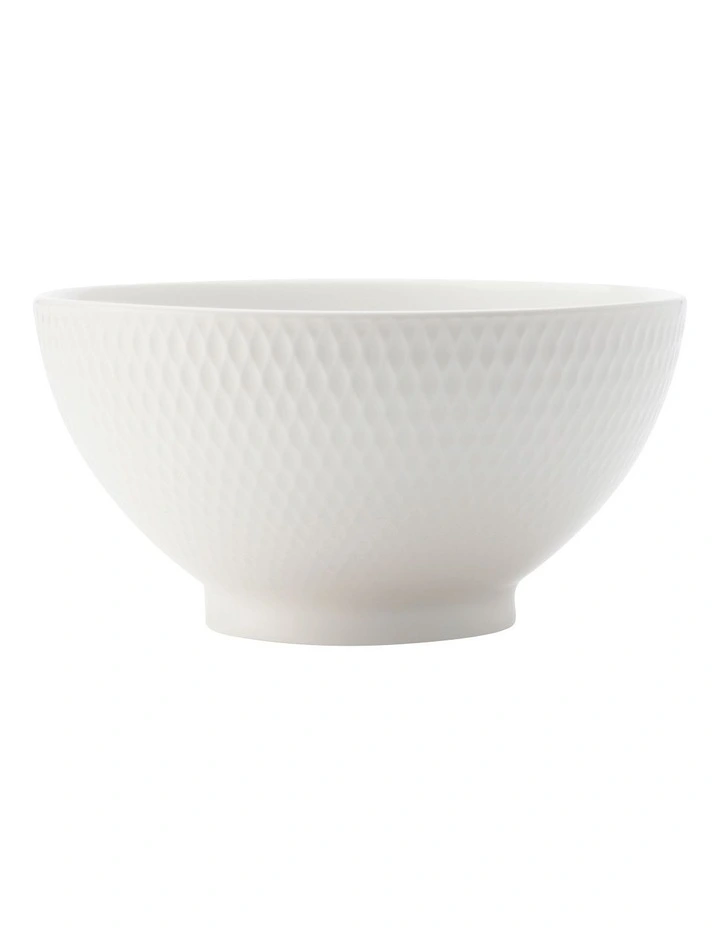 Basics Diamonds Rice Bowl 15cm in White