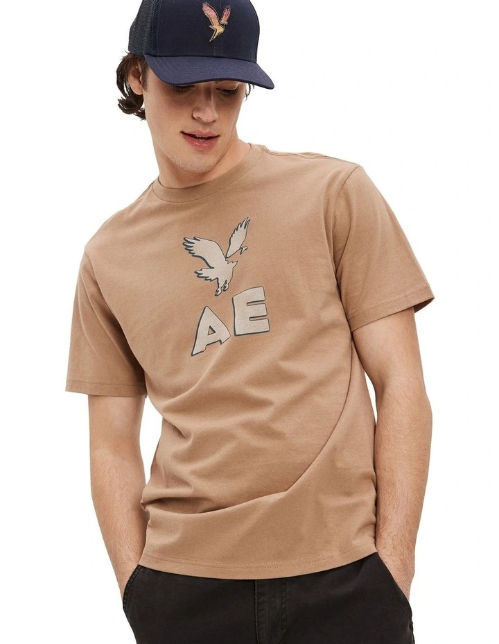 Super Soft Logo Graphic T-shirt in Brown