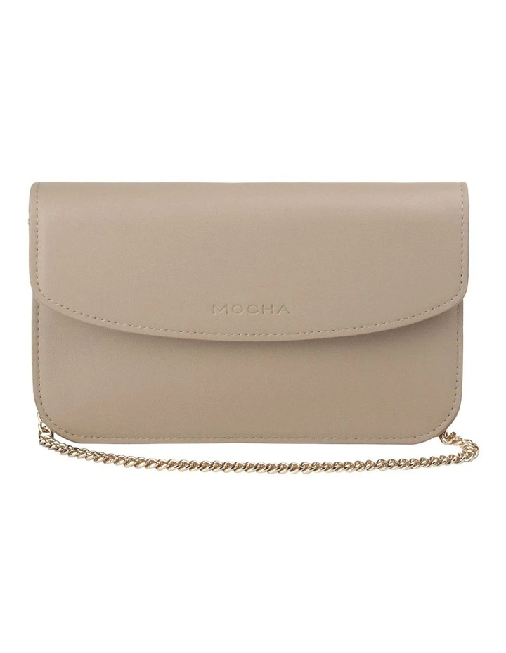 Donnette On Chain Clutch in Taupe