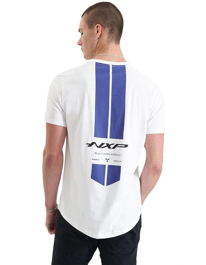 Column Dual Curved Tee in Optical White