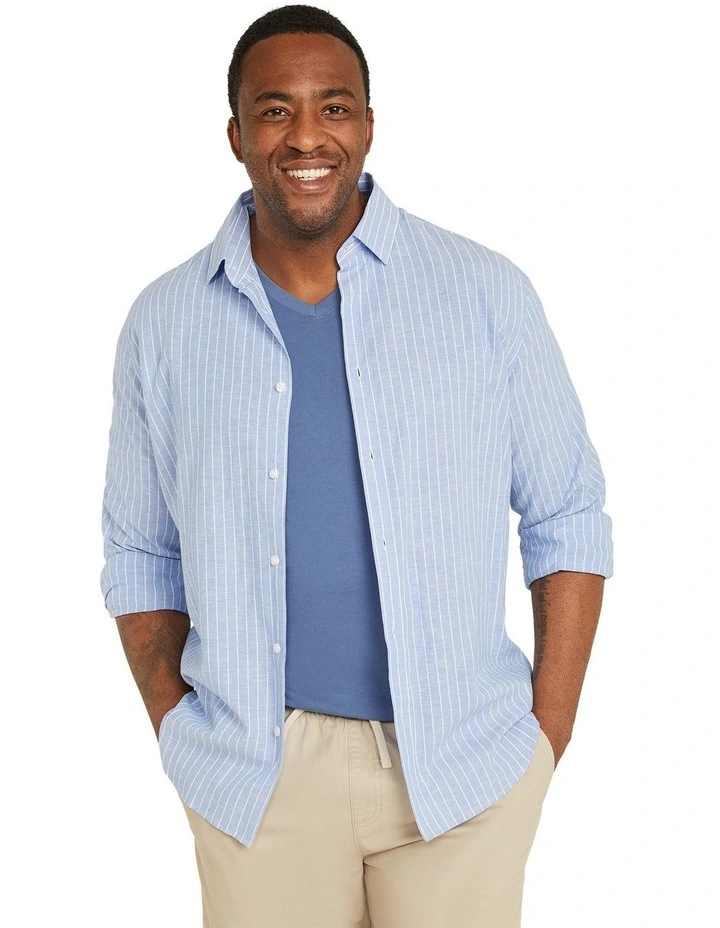 Merrit Stripe Shirt in Blue