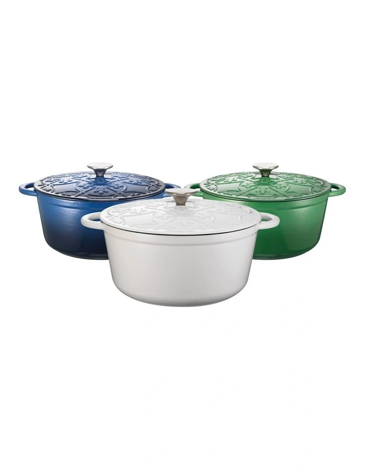 Cast Iron Casserole with Lid 26cm/5.0lt White
