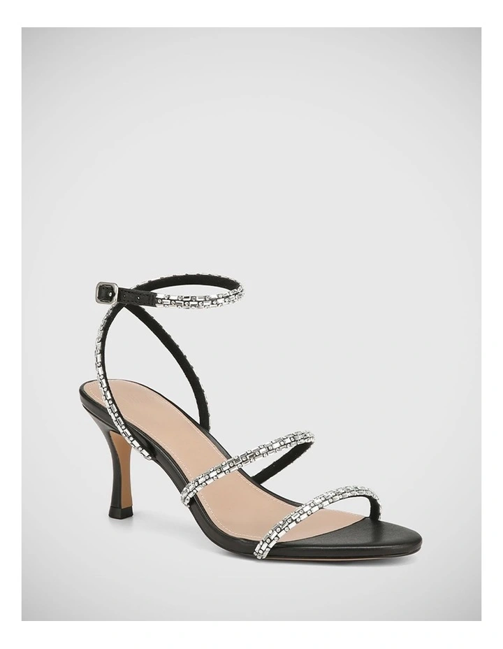 Orielle Leather Sandal in Black