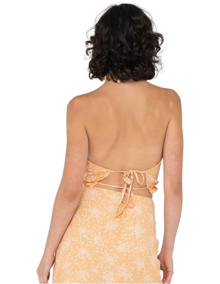 Heading West Halter Crop Top in Orange