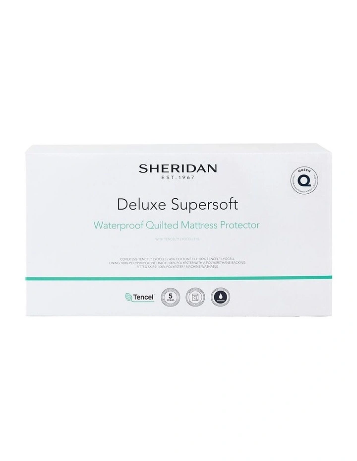 Deluxe Supersoft Waterproof Quilted Mattress Protector in White