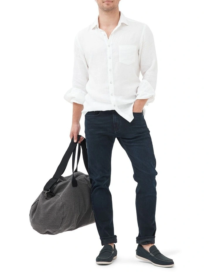 Weston Straight Fit Italian Denim Long Leg in Blue/Black