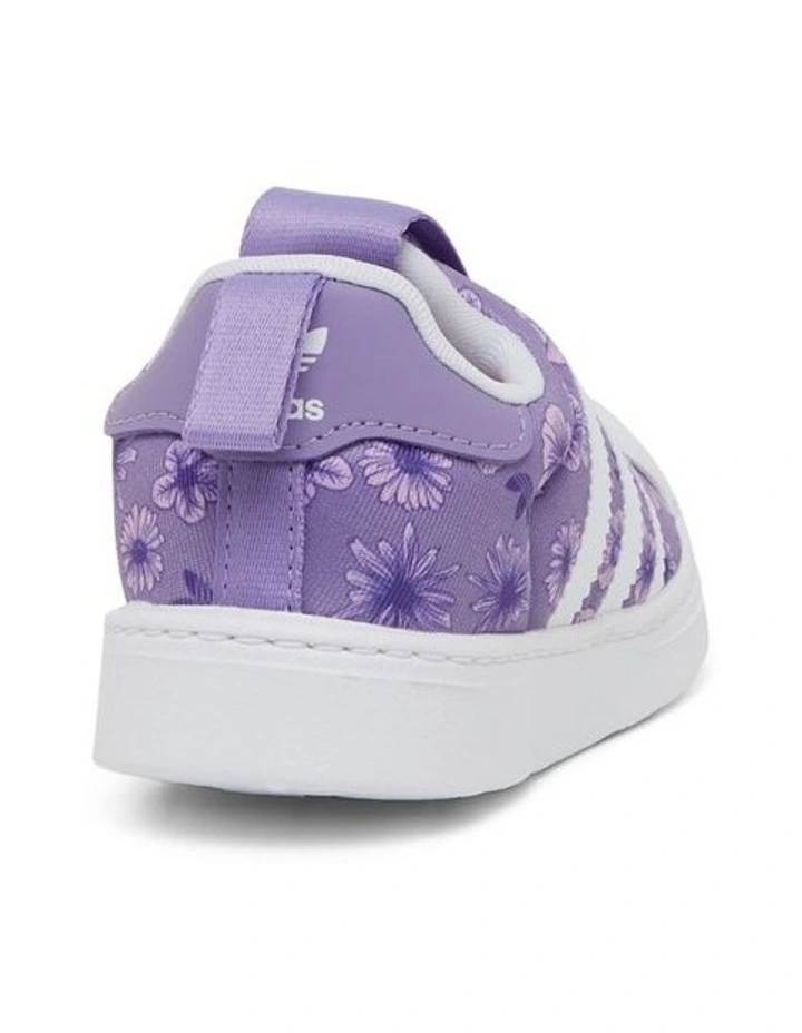 Superstar Flower Self-Fastening Pre-School Sneakers in Purple