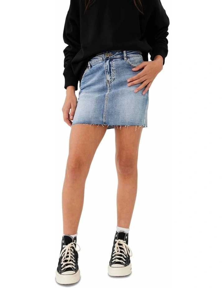 Ally Denim Skirt in Pale Indigo