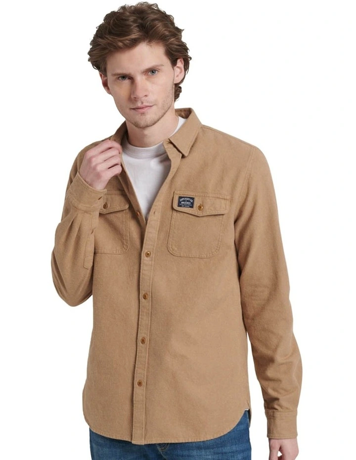 Trailsman Flannel Shirt in Sandstone Brown