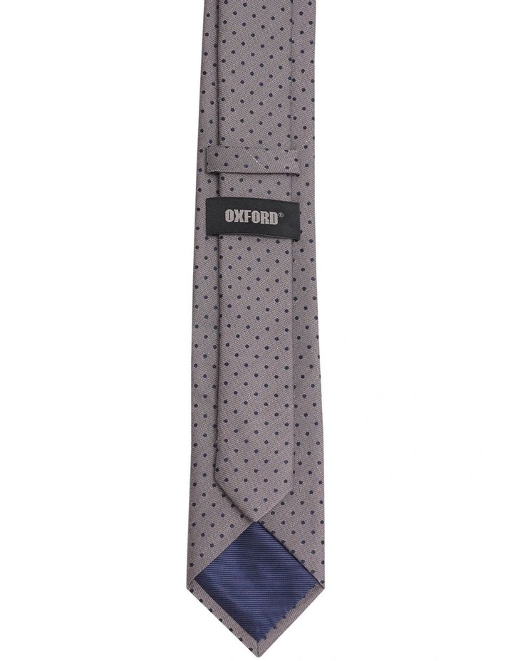 Polka Dot Tie in Grey