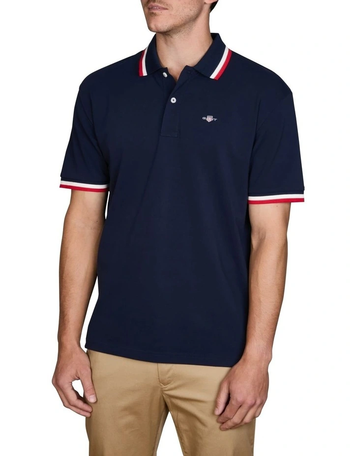 Pique Polo Shirt in Evening Blue