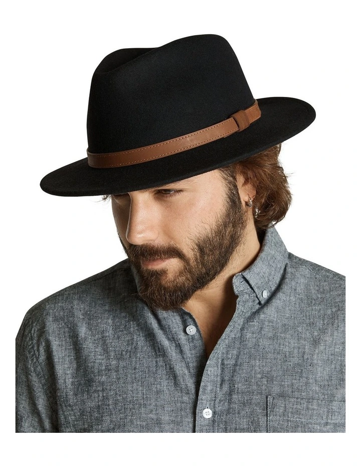 The Wool Felt Fedora Hat Black
