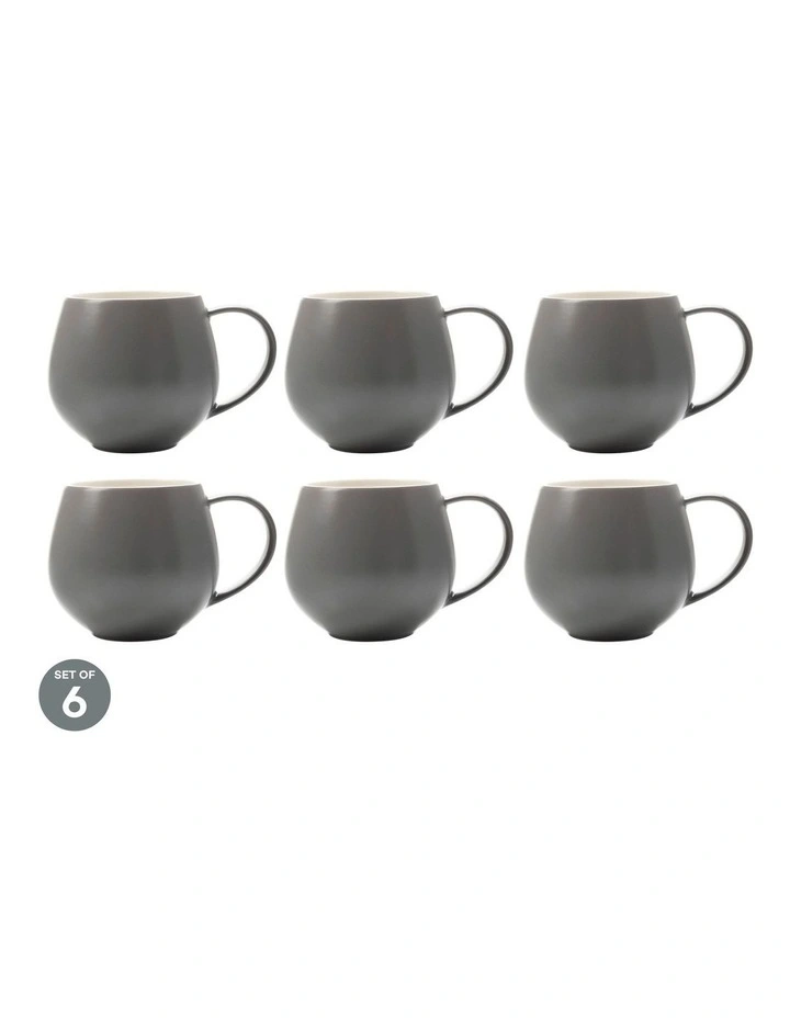 Tint Snug Mug 450ML Charcoal Set of 6