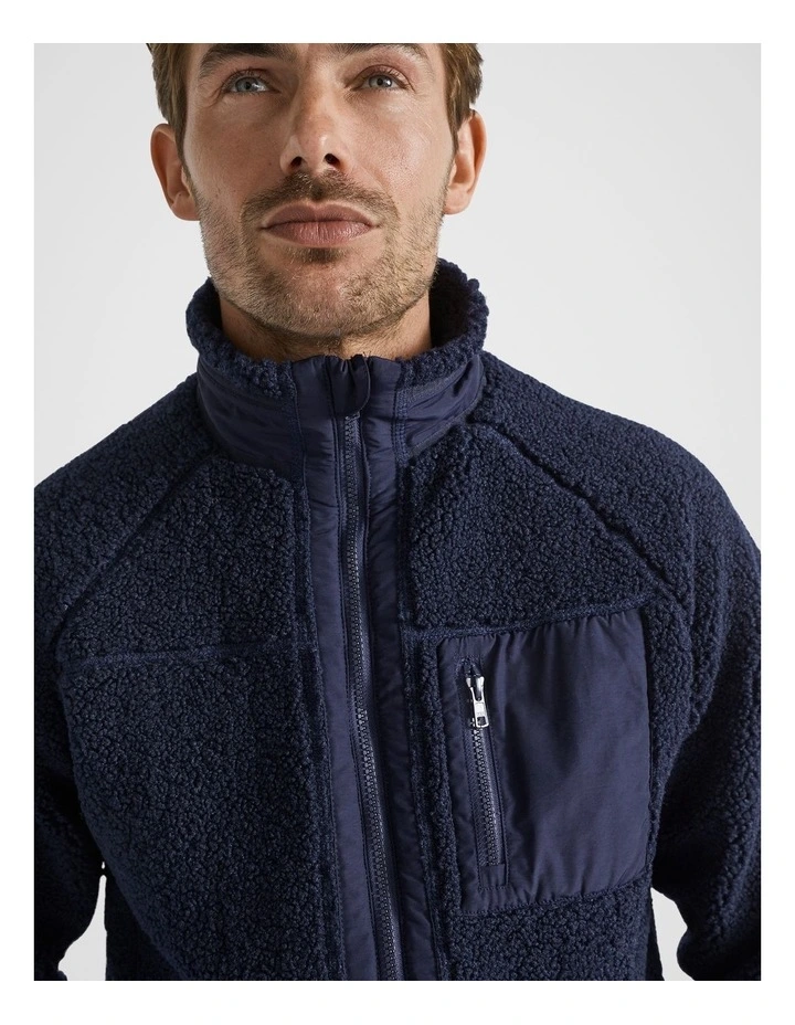 Sherpa Jacket in Midnight Blue