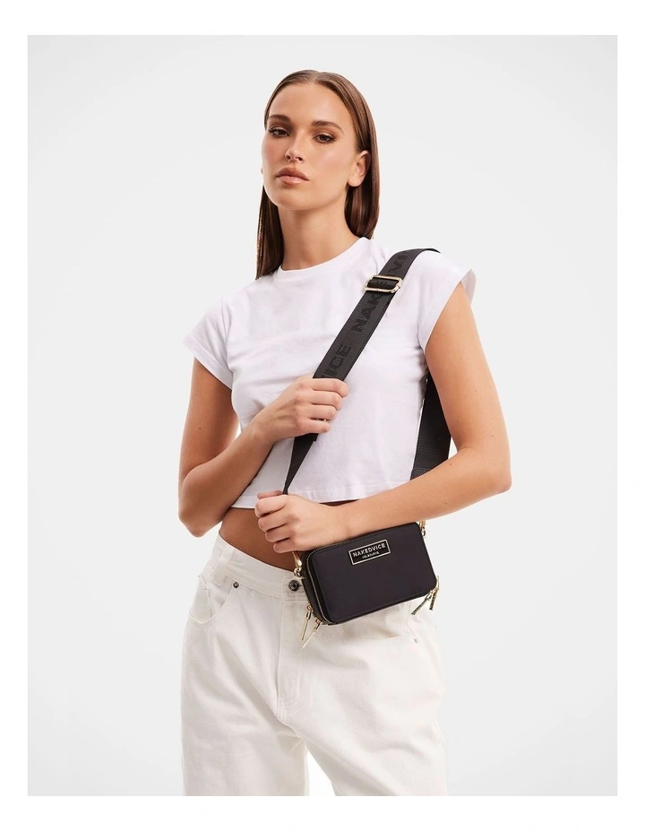 The Lexie Nylon Bag In Black/Gold