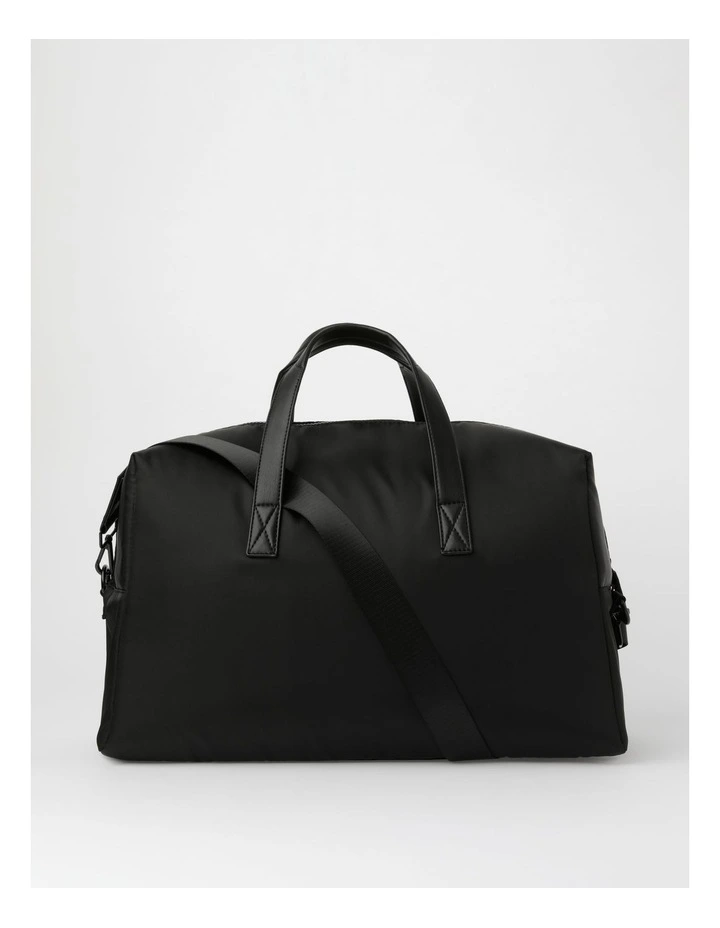 Lux Nylon/PU Weekender Bag in Black
