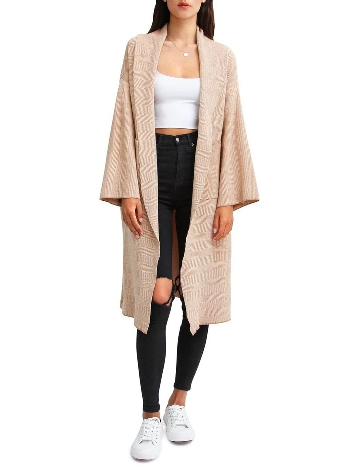 Hold The Line Coatigan in Beige