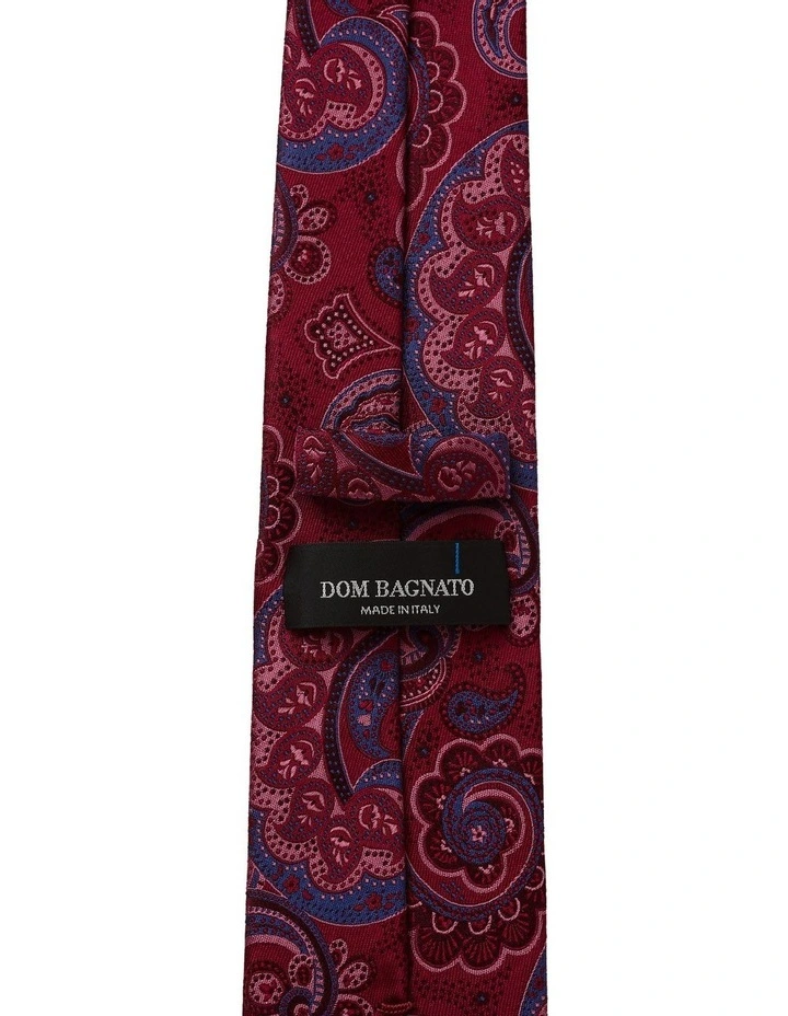 Grasetto Paisley Silk Tie in Red